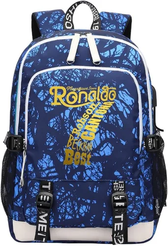 Vista 9 de Soccer Player 7 Mochila deportiva multifunción para viajes, portátil, para fanáticos del fútbol, para hombres y mujeres, negro - 2, Tamaño único