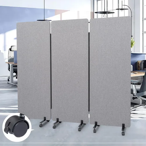 Vista 13 de Divisor de ambientes insonorizado, panel de privacidad con ruedas, divisor de pared de 4 paneles (marco de aluminio) para división de habitaciones
