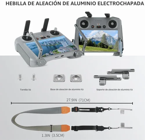 Vista 5 de Cordón de cuello para RC y RC 2 y RC Pro, para DJI Flip, DJI Air 3S/Air 3, Mini 4 Pro, 2S, Mini 3/3 Pro Correa de cuello portátil con control