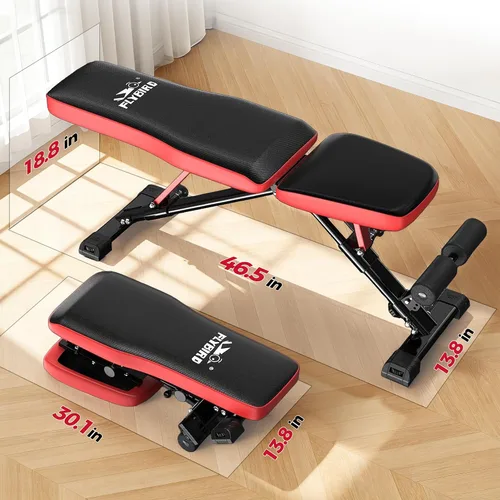 Vista 8 de FLYBIRD Adjustable Weight Bench, Full Body Workout Bench for Home Garage Gym Strength Training, Incline Flat Decline for Sit Up Bench Press