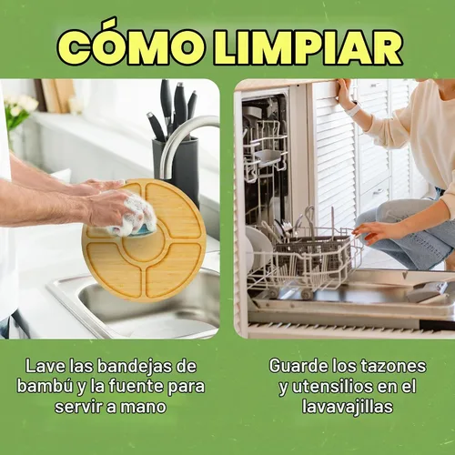 Vista 6 de Dynamic Gear Tabla de charcutería con cajones extraíbles, juego de tablas de queso de bambú expandible con utensilios, cuencos, bandejas