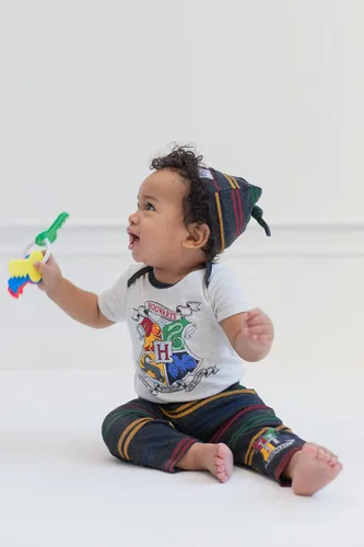 Vista 2 de Harry Potter Conjunto de traje de 3 piezas para bebé mono de peluche con pantalones y sombrero