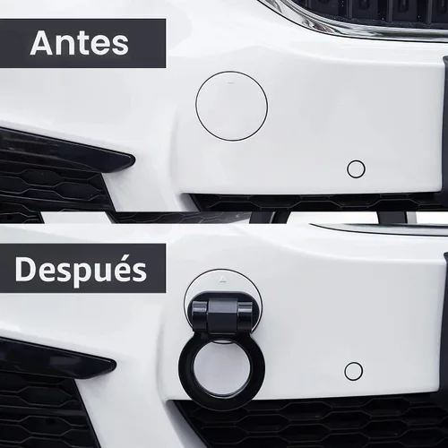 Vista 5 de TOMALL - Kit de ganchos de remolque negros para decoración de coche, adhesivo para decoración de coche, parachoques para accesorios exteriores