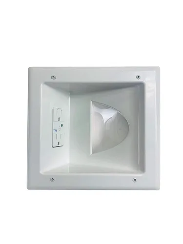 Vista 11 de DATA COMM Electronics 45-0231-WH - Caja de salida de medios empotrable USB, gestión de cables en la pared, receptáculo dúplex, puertos USB dobles