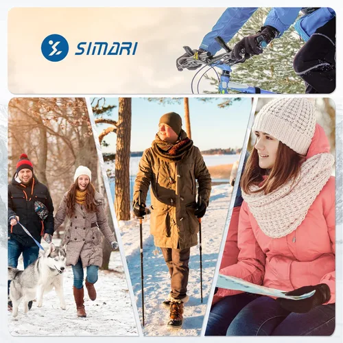 Vista 7 de SIMARI - Guantes de invierno para hombres y mujeres, para pantalla táctil, guantes de invierno, guantes de trabajo para correr, conducir, montar