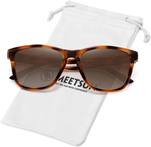 Vista 34 de Meetsun - Lentes de sol polarizados, unisex, modernos, con estilo de diseñador, clásico y retro A1 Negro Brillante