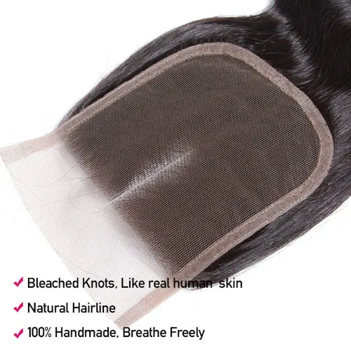 Vista 5 de Beauty Princess Cabello Humano Ondulado Corporal 3 Paquetes con Cierre Doble Trama 10A Paquetes de Cabello Brasileño con Cierre