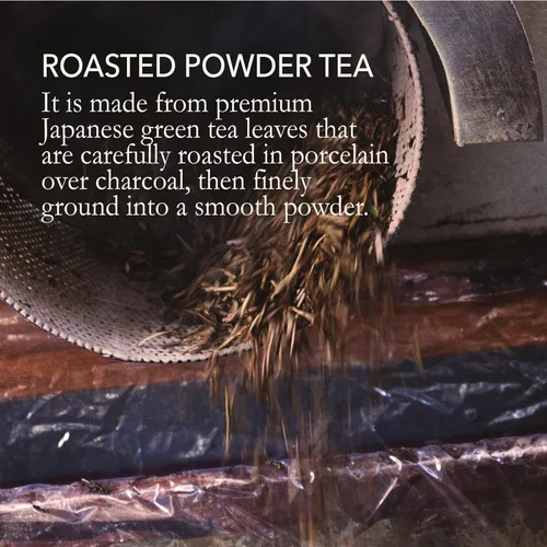 Vista 6 de Hojicha Powder - Polvo de té verde tostado japonés Sabor suave y tostado Bajo en cafeína Perfecto para lattes, hornear y postres Vegano, sin
