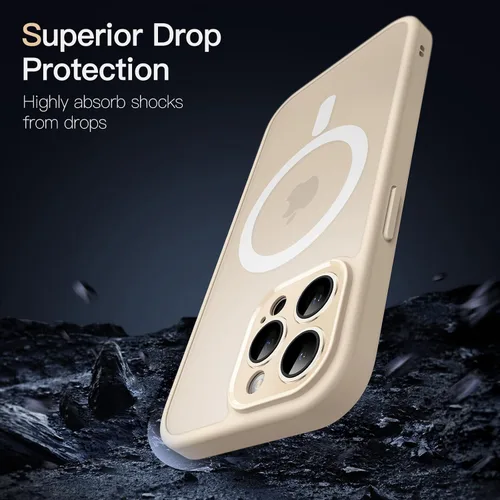 Vista 5 de JETech Funda magnética para iPhone 13 Pro de 6.1 pulgadas, compatible con MagSafe, lente de cámara trasera translúcida mate, protección completa