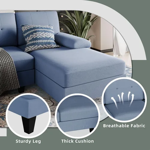 Vista 3 de Shintenchi Sofás seccionales de 106 pulgadas para sala de estar, sofá en forma de U con reposabrazos y respaldo gruesos, sofás modulares de 4