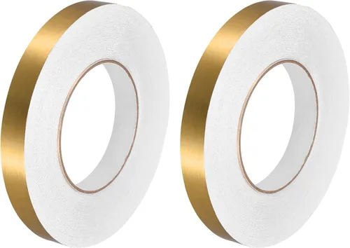 Vista 17 de uxcell 2 calcomanías autoadhesivas de papel de aluminio de 0.2 pulgadas x 164 pies para decoración de huecos, tira de cinta adhesiva impermeable