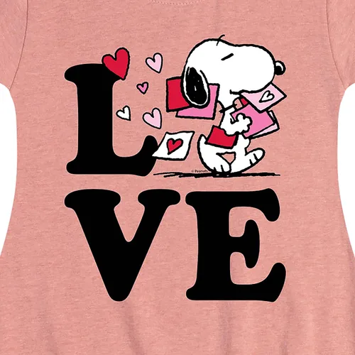 Vista 3 de Peanuts - Snoopy Día de San Valentín - Vestido ajustado y acampanado para niñas pequeñas y jóvenes