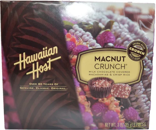 Vista 2 de Hawaiian Host Paquete variado de nueces de macadamia con macnut crujiente, caramelos Maui y AlohaMac