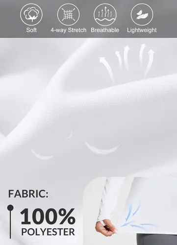 Vista 3 de BALEAF - Camisetas de sol de manga larga para mujer, con FPU 50+, para senderismo, ligeras, de secado rápido, protección contra rayos ultravioleta