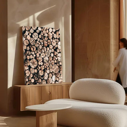 Vista 4 de Poster Master Lienzo de pila de troncos - Impresión de madera - Arte fotográfico - Arte de la naturaleza - Arte de árboles caídos - Regalo