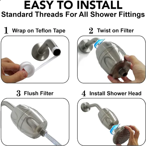 Vista 3 de Aqua Elegante Filtro de ducha de 16 etapas, filtros de agua universales para eliminar el cloro y los minerales duros, purificador de baño y el mejor