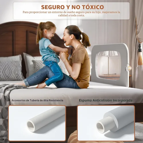 Vista 4 de FigTime Baranda de cama para niños pequeños, protector de baranda de cama de bebé para niños, barandas de cama para niños pequeños con ajuste