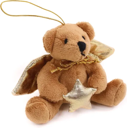 Vista 2 de Plushland Juguetes de peluche lindo oso de ángel suave, llavero de decoración, bonito regalo de cumpleaños, recuerdo de fiesta, suministros de 4