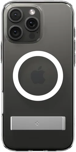Vista 25 de Spigen Funda ultra híbrida S MagFit diseñada para iPhone 15 Pro Max (2023) [Kickstand] [Anti amarillamiento], compatible con MagSafe, transparente