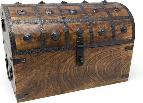 Vista 11 de Nautical Cove Cofre del tesoro de recuerdo y caja de madera decorativa (pequeña de 5 x 3 x 3.25 pulgadas), caja de almacenamiento, caja de madera