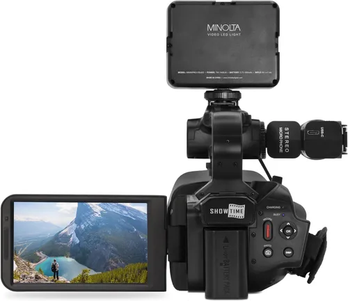 Vista 3 de Minolta MN4KPRO 4K60FPS Ultra HD / 64 MP Autofocus Pro Kit de videocámara con paquete WiFi con accesorios