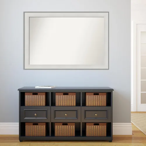 Vista 5 de Amanti Art Espejo personalizado, espejo de baño blanco imperial, espejo de pared o espejo de tocador de baño sobre el fregadero (32 x 47 pulgadas)