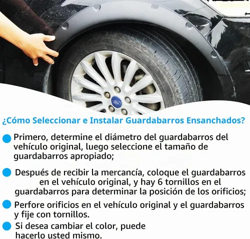 Vista 5 de Negro 4pcs 31.496 in 35.039 in Universal Exterior Fender Flares Flexible Car Body Kit Arcos de Rueda
