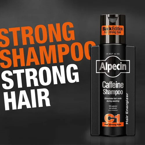Vista 6 de Alpecin Champú C1 Cafeína Edición Negra, 2 x 8.5 fl oz – Para el crecimiento natural del cabello