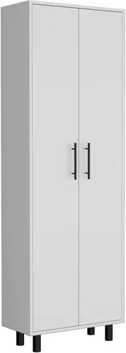 Vista 4 de DEPOT E-SHOP Gabinete Multistorage 71" H, 5 Estantes Internos, 2 Puertas, Blanco