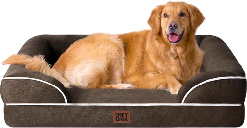 Vista 38 de EHEYCIGA – Cama ortopédica impermeable para perros pequeños, de espuma viscoelástica tipo caja de huevos, con bordes elevados y base antideslizante