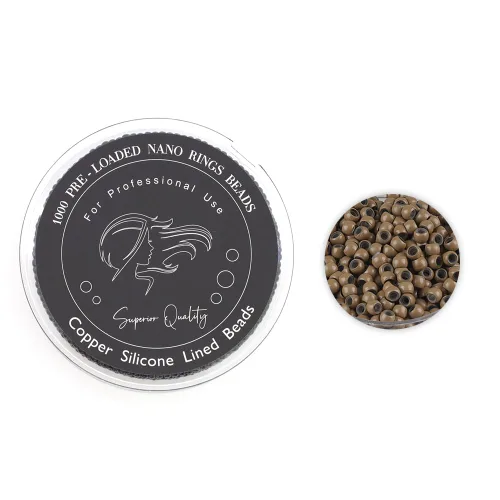 Vista 9 de 1000 cuentas precargadas de nano-cuentas forradas de silicona de 0.118 pulgadas para extensiones de cabello, extensiones de cabello humano