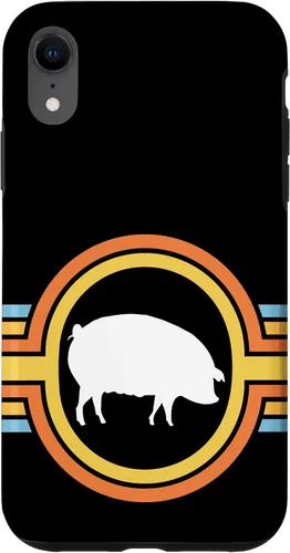 Vista 25 de Pig - Farm Farming Piglet Piggy Hog Swine Cute 70s Retro Case for iPhone 17
