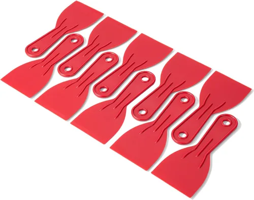 Vista 14 de Bates - Juego de 6 cuchillos de masilla de plástico, raspador de pintura, herramienta de spackle y esparcidor para reparación de raspado de Rojo