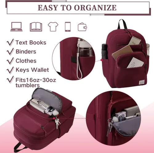 Vista 6 de VASCHY Mochila escolar para hombre, unisex, grande, mochila escolar informal para escuela secundaria, universidad, adolescentes, viajes, trabajo