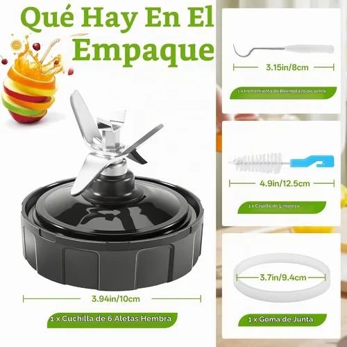 Vista 6 de Reemplazo de hoja hembra de 6 aletas para licuadora Ninja, solo aleta