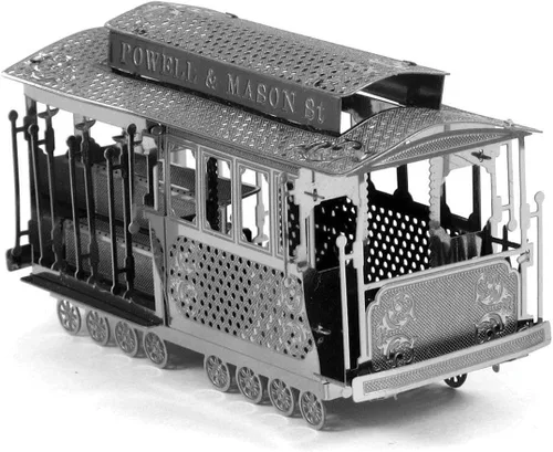 Vista 4 de Metal Earth San Francisco Cable Car 3D Kit de modelo de metal con pinzas Fascinaciones