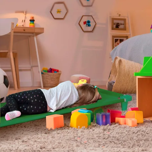 Vista 6 de Acrimet Cuna siesta para niños, cama portátil para niños pequeños, apilable, 52 pulgadas de largo (tubos de acero inoxidable)