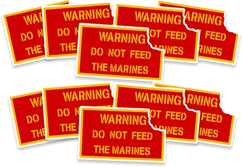 Vista 5 de Calcomanía de vinilo Warning Do Not Feed The Marines Semper Fi de NEO Tactical Gear - Fabricado en los Estados Unidos
