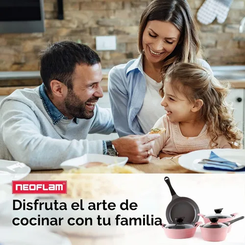 Vista 4 de Juego de utensilios de cocina de 7 piezas Neoflam Eela, marfil, Rosado