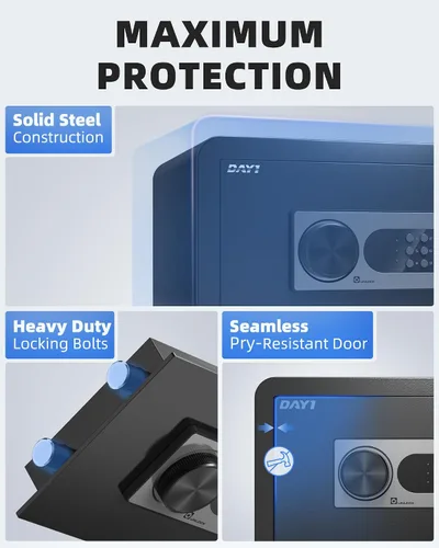 Vista 2 de DAYI Caja fuerte para hotel, 1.4 pies cúbicos para laptop, clóset, con teclado digital, para documentos de oficina en casa y dinero, sistema
