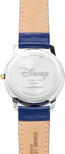Vista 3 de Disney Mickey Mouse - Reloj analógico con correa de cuero de cuarzo clásico Cardiff para adultos, Azul