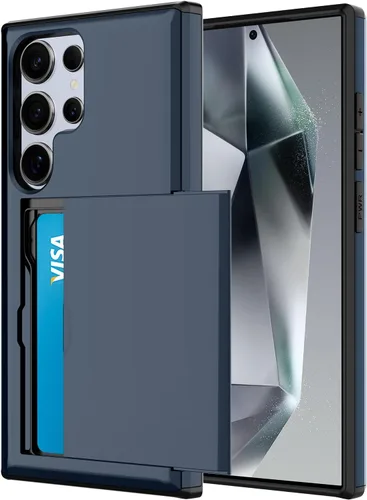 Vista 118 de Funda tipo cartera para Samsung Galaxy S22 con ranura para 2 tarjetas de crédito Funda a prueba de golpes Hybrid Heavy Duty Protection Armor Funda