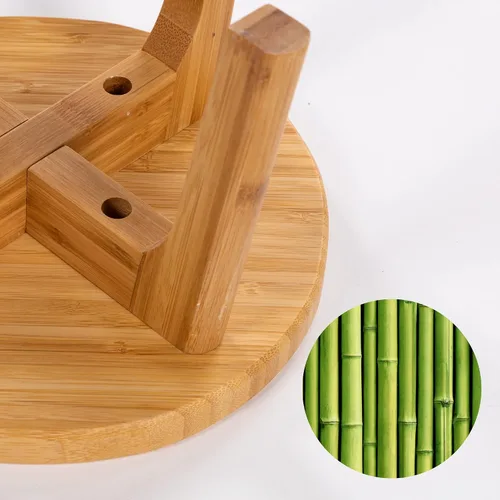 Vista 6 de GOBAM Taburete de bambú de 7.3 pulgadas, taburete resistente para adultos, taburete para niños, taburete de madera portátil para cocina, baño