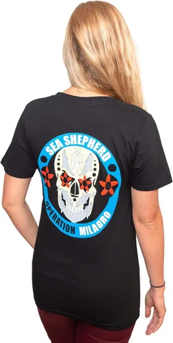 Vista 5 de Sea Shepherd Camiseta Operation Milagro para hombre Negro Negro