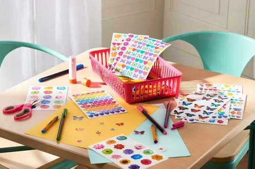 Vista 6 de American Greetings calcomanías a granel de 867 unidades para niños, mariposas y flores