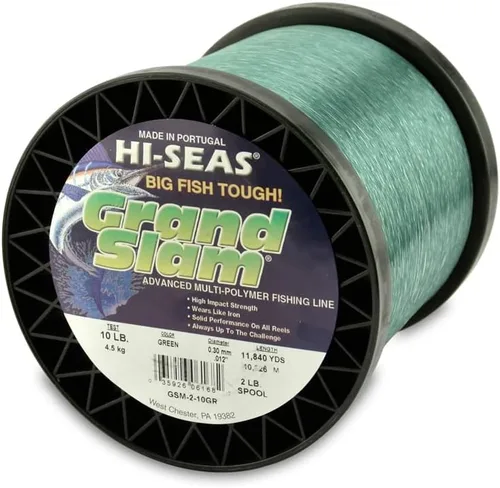 Vista 18 de HI-SEAS Grand Slam - Sedal de pesca de monofilamento, fuerte y resistente a la abrasión, en agua dulce y salada transparente, rosa, verde, azul