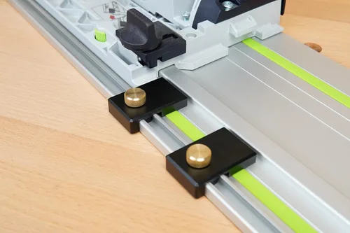Vista 2 de Topes de límite de riel guía compatibles con rieles Festool (aluminio)