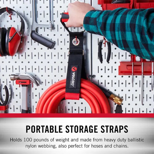 Vista 5 de Velcro Brand Correa de transporte resistente con asa Soporta 100 libras Almacenamiento de cable de extensión, fácil de transportar o colgar