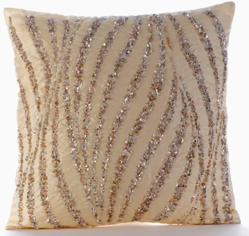Vista 12 de HomeCentric Funda de almohada geométrica beige, 12 x 12 pulgadas, cuadrado de lino y algodón, círculos contemporáneos de Pascua, círculo de la vida