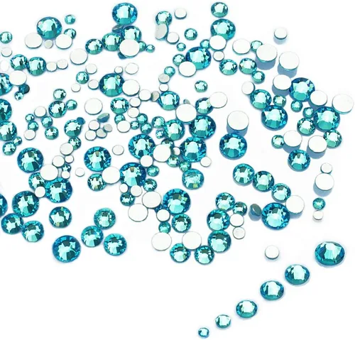 Vista 20 de LolliBeads Piedras redondas de resina para uñas con parte trasera plana y cristales acrílicos.